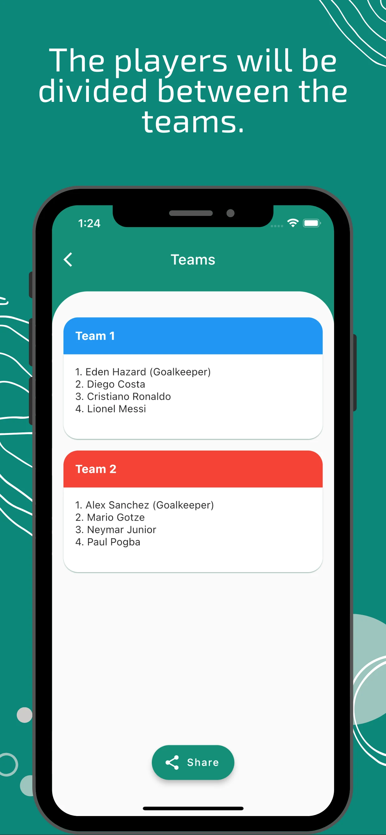 Game Teams Generator screenshot
